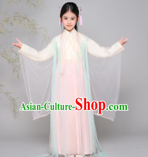 Traditional Chinese Han Dynasty Princess Costume, China Ancient Fairy Hanfu Dress Clothing for Kids