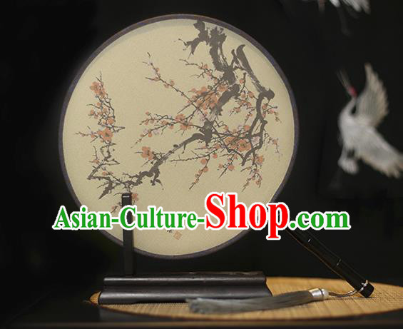 Traditional Chinese Crafts Printing Plum Blossom Silk Round Fan, China Palace Fans Princess Circular Fans for Women