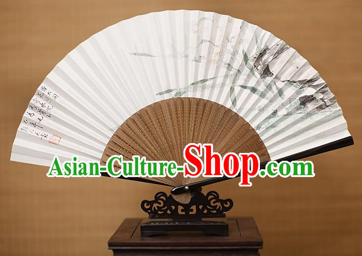 Traditional Chinese Crafts Classical Paper Folding Fan, China Handmade Painting Daffodil Fans for Women