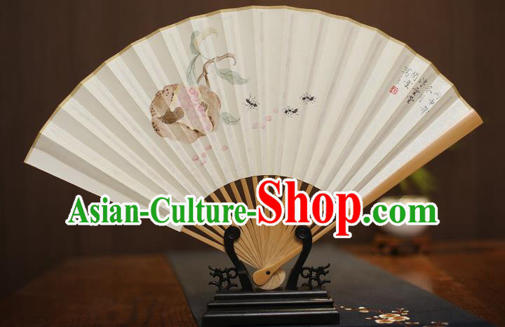 Traditional Chinese Crafts Collectables Autograph Xuan Paper Folding Fan, China Handmade Painting Fans for Men