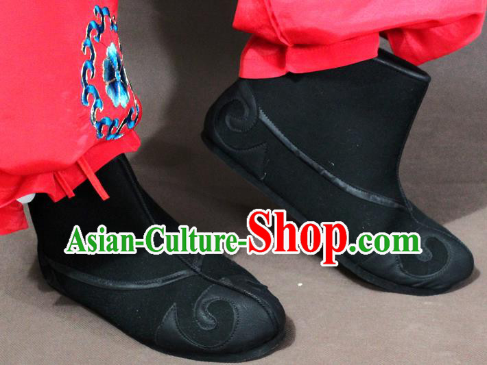 Traditional China Beijing Opera Takefu Embroidery Shoes, Chinese Peking Opera Warrior Boots