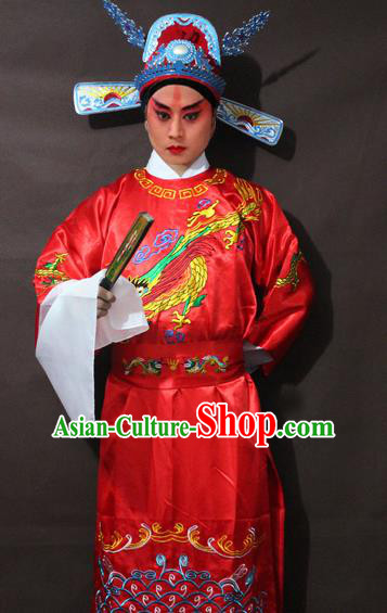 Traditional China Beijing Opera Niche Embroidery Costume, Chinese Peking Opera Lang Scholar Embroidered Robe Clothing