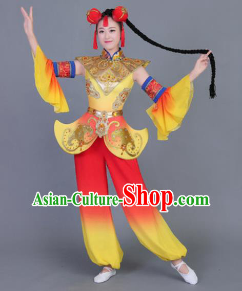Chinese Traditional Classical Dance Fan Dance Costume Folk Dance Yangko Clothing for Women