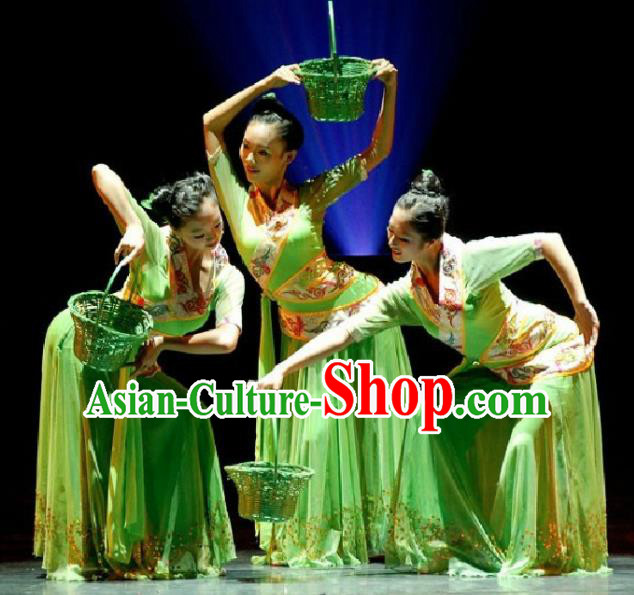 Chinese Traditional Classical Dance Costume Folk Fan Dance Dress for Women