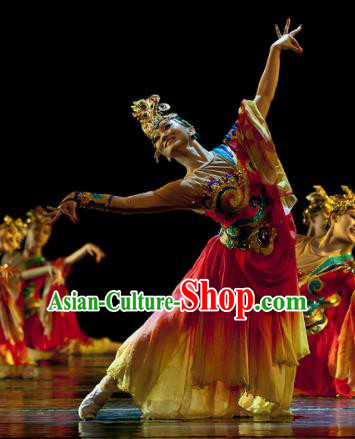 Chinese Traditional Classical Dance Costume Folk Dance Clothing for Women
