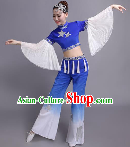 Chinese Traditional Classical Dance Yangko Costume Fan Dance Folk Dance Dress for Women