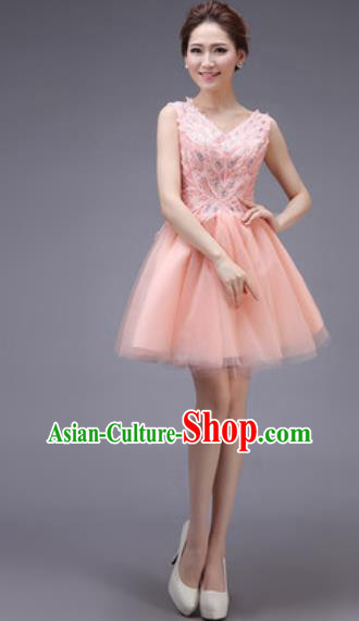 Professional Modern Dance Pink Bubble Dress Opening Dance Stage Performance Bridesmaid Costume for Women