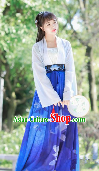 Chinese Traditional Tang Dynasty Palace Lady Costumes Ancient Maidenform Hanfu Dress for Women