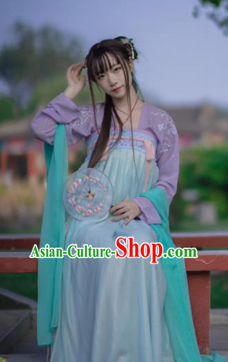 Chinese Traditional Ancient Costumes Tang Dynasty Maidenform Hanfu Dress for Women