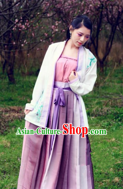 Chinese Traditional Ancient Costumes Song Dynasty Nobility Lady Hanfu Dress for Women