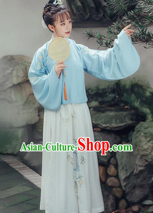 Chinese Traditional Ancient Embroidered Costumes Ming Dynasty Nobility Lady Hanfu Dress for Women