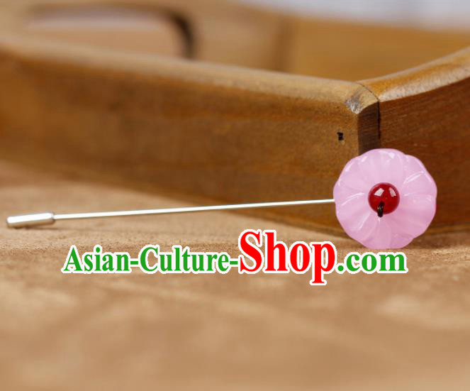 Chinese Ancient Hanfu Jewelry Accessories Traditional Cheongsam Pink Brooch for Women