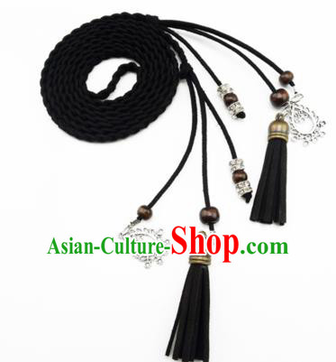 Chinese Ancient Hanfu Hair Accessories Traditional Swordswoman Black Hair Band  for Women