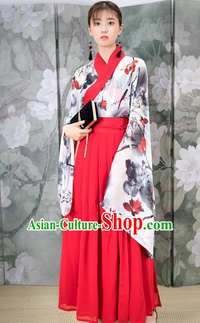 Chinese Ancient Jin Dynasty Nobility Lady Costumes Hanfu Dress for Rich