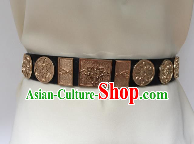 Chinese Ancient Swordsman Belts Tang Dynasty Imperial Bodyguard Waistband for Men