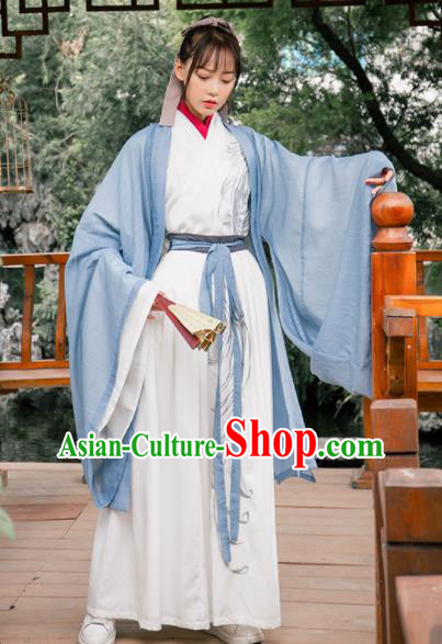 Ancient Chinese Jin Dynasty Swordswoman Hanfu Dress Historical Costume for Women