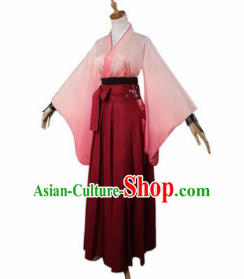 Top Grade Japanese Cosplay Kimono Costumes Chinese Ancient Swordswoman Dress for Women