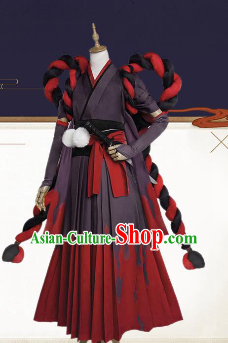 Chinese Traditional Cosplay Master of the Dead Costumes Ancient Swordsman Clothing for Men