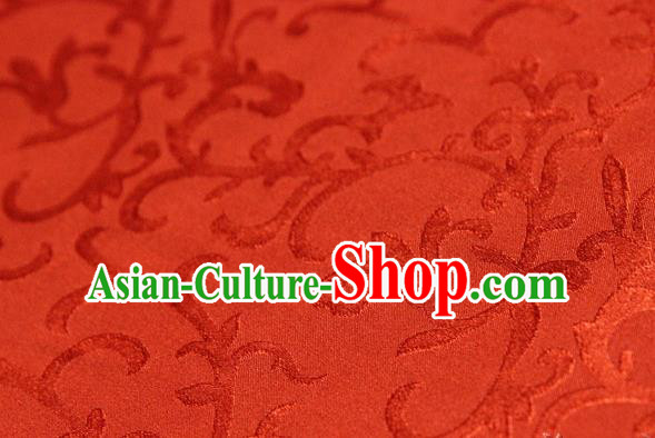 Asian Chinese Traditional Pattern Fabric Ancient Hanfu Jacquard Weave Red Brocade Silk Fabric Drapery Material