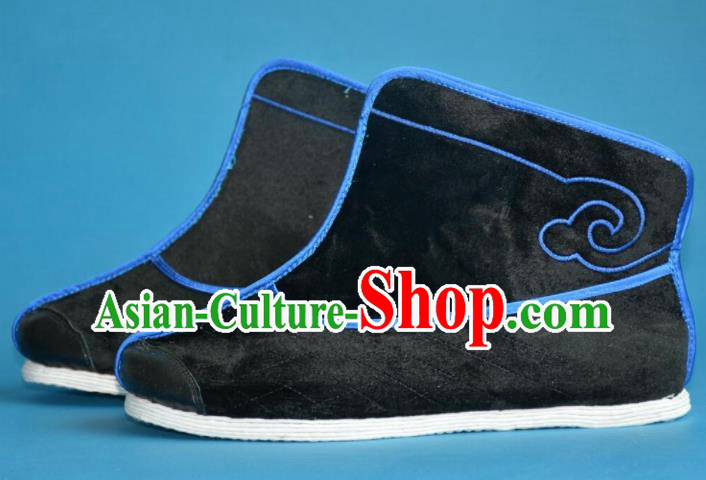 Chinese Traditional Beijing Opera Takefu Shoes Ancient Qing Dynasty Warrior Boots for Men