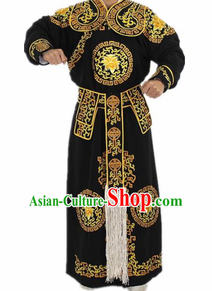 Chinese Traditional Peking Opera Takefu Black Costumes Ancient Swordsman Clothing for Men