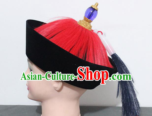 Chinese Traditional Peking Opera Hats Ancient Qing Dynasty General Hat for Men