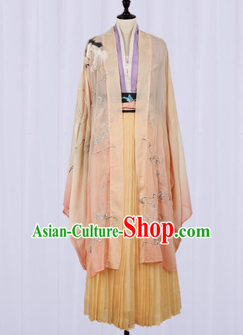 Chinese Ancient Jin Dynasty Princess Hanfu Dress Traditional Embroidered Costumes for Women