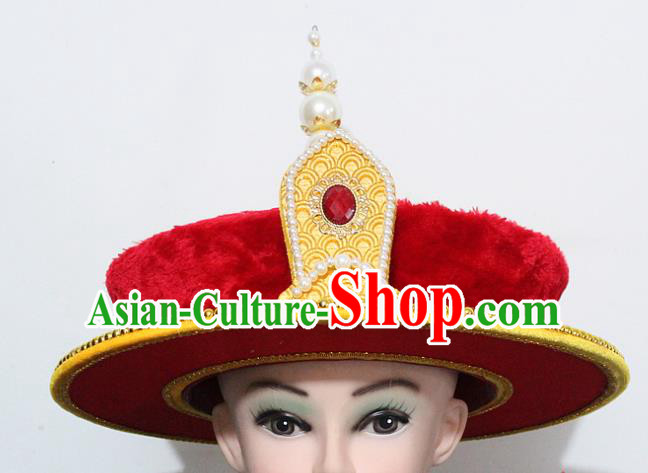 Chinese Traditional Peking Opera Hat Ancient Qing Dynasty Emperor Hat for Men