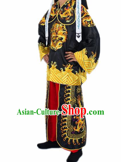 Chinese Traditional Peking Opera Takefu Black Costumes Ancient Imperial Bodyguard Swordsman Clothing for Men