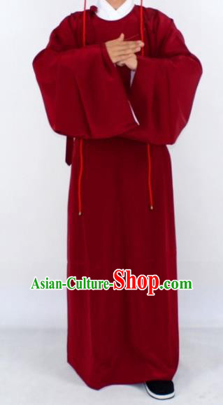 Chinese Traditional Peking Opera Niche Wine Red Robe Ancient Scholar Costume for Men