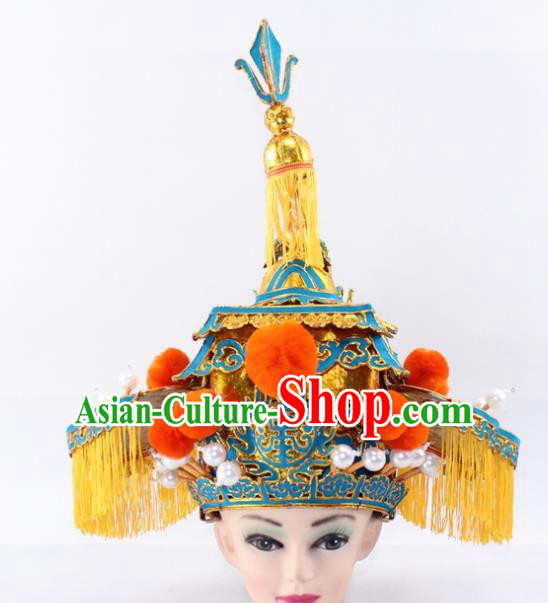 Chinese Traditional Peking Opera Takefu Helmet Ancient Prime Minister Hat for Men