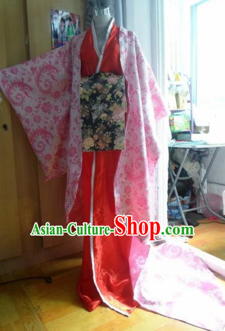 Traditional Chinese Han Dynasty Classical Dance Costumes Ancient Imperial Consort Red Hanfu Dress for Women
