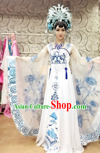 Chinese Traditional Classical Dance Costume Ancient Tang Dynasty Imperial Consort Embroidered Dress for Women