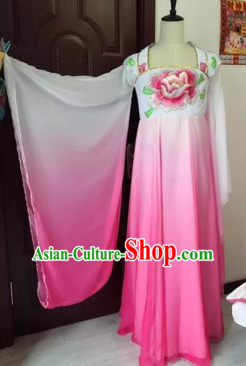 Traditional Chinese Ancient Embroidered Pink Hanfu Dress Tang Dynasty Imperial Consort Historical Costumes for Women