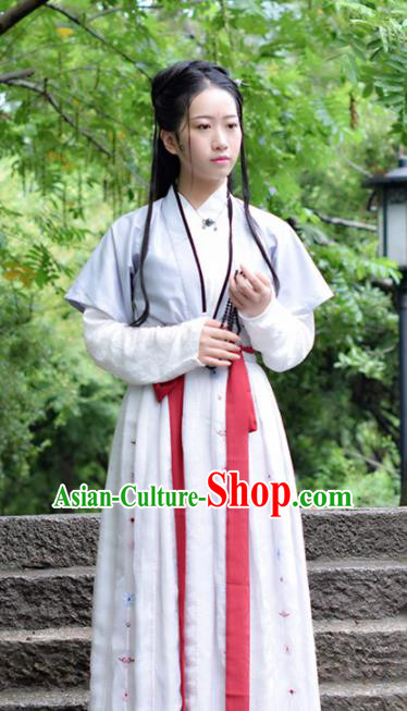 Chinese Song Dynasty Embroidered Costumes Ancient Swordswoman Hanfu Dress for Women
