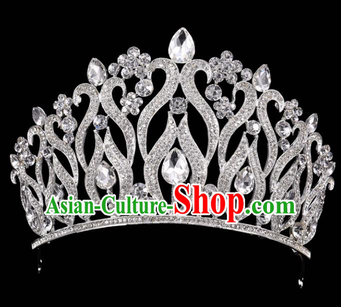 Handmade Wedding Crystal Royal Crown Baroque Retro Hair Accessories for Women