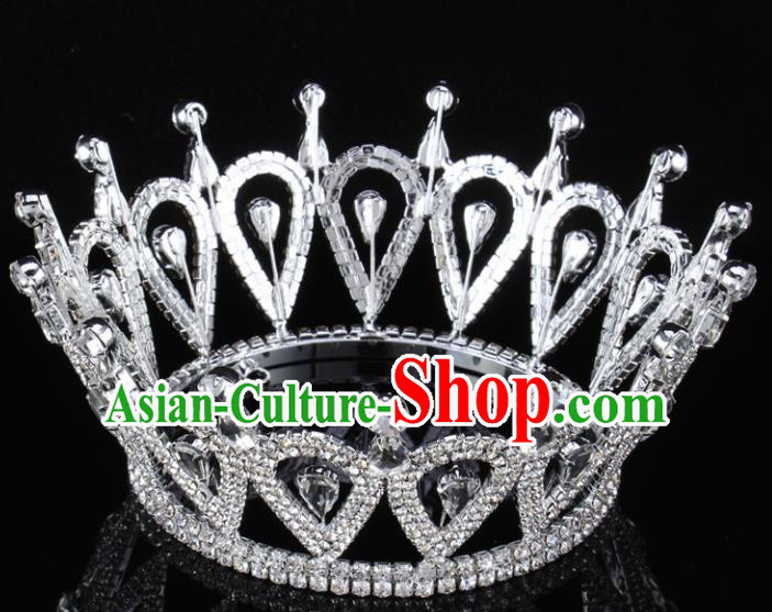 Handmade Top Grade Baroque Crystal Royal Crown Bride Retro Wedding Hair Accessories for Women