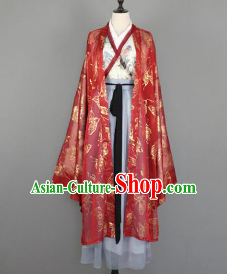 Chinese Jin Dynasty Nobility Lady Costumes Ancient Princess Embroidered Hanfu Dress for Women