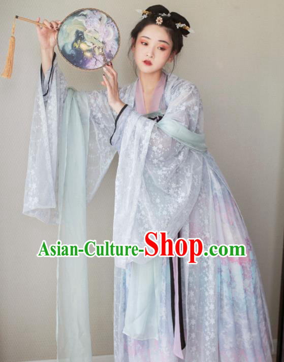 Chinese Tang Dynasty Palace Lady Costumes Ancient Peri Hanfu Dress for Women