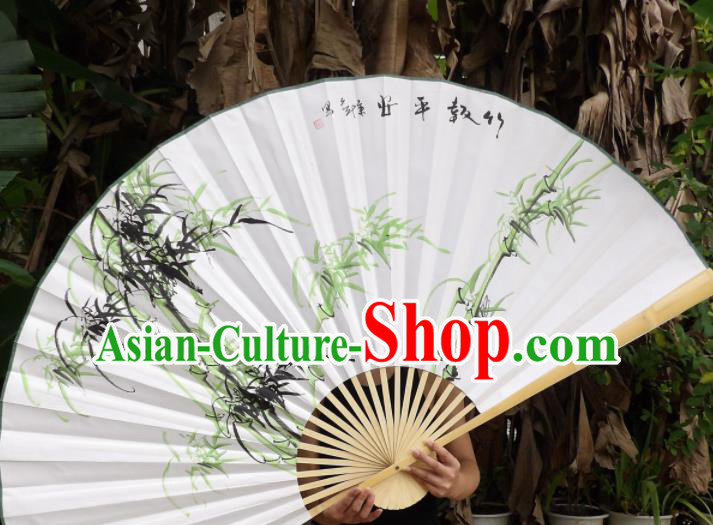 Chinese Traditional Paper Fans Decoration Crafts Handmade Printing Bamboo Wood Frame Folding Fans