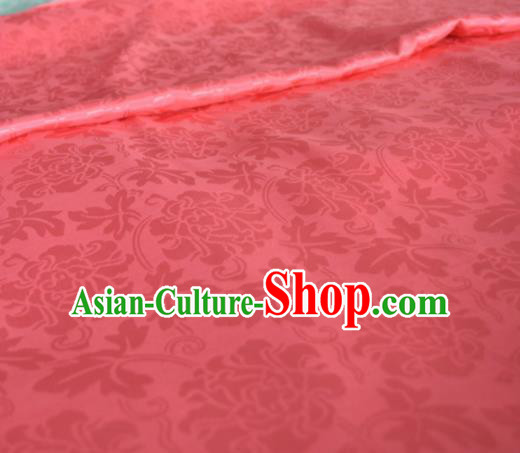 Asian Chinese Traditional Twine Peony Pattern Design Pink Brocade Fabric Silk Fabric Chinese Fabric Material