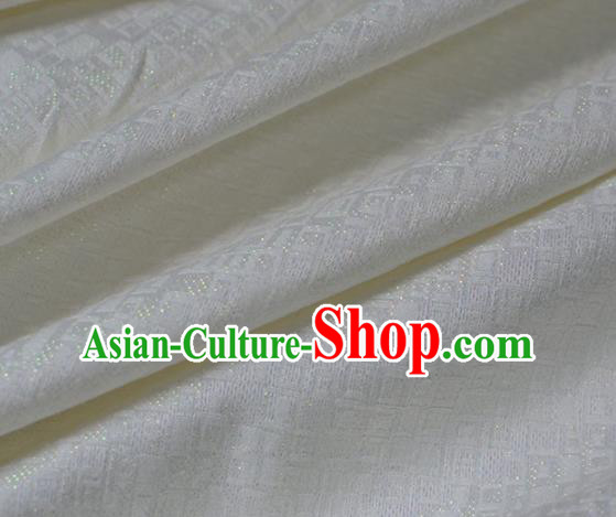 Asian Chinese Traditional White Brocade Fabric Chinese Costume Silk Fabric Material