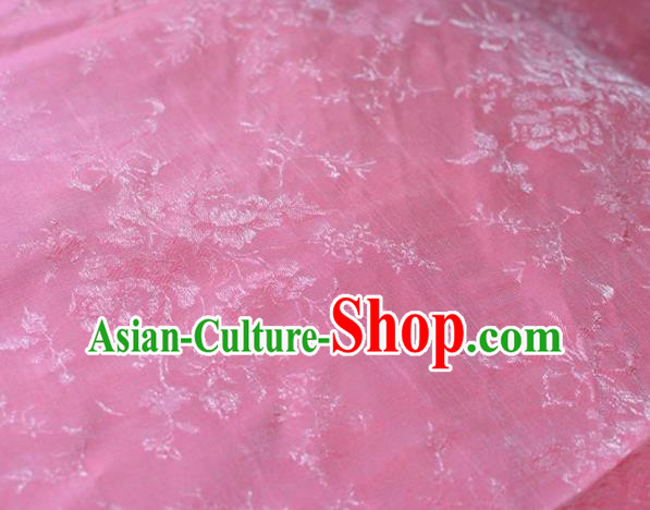 Asian Chinese Fabric Traditional Peony Pattern Design Pink Brocade Fabric Chinese Costume Silk Fabric Material