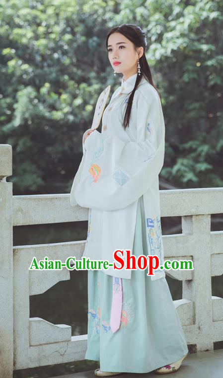 Traditional Chinese Ancient Hanfu Dress Ming Dynasty Princess Embroidered Historical Costumes for Women