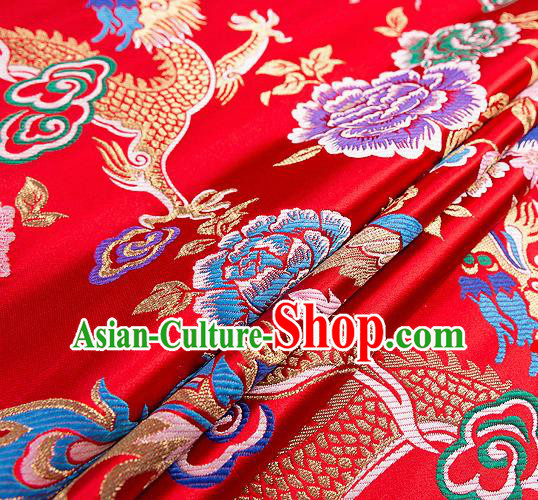 Chinese Traditional Flower Silk Fabric Brocade Embroidered Fabric Dress Material