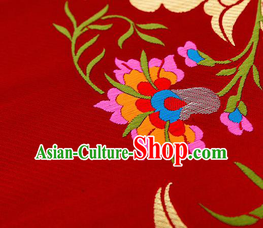 Chinese Traditional Flower Silk Fabric Brocade Embroidered Fabric Dress Material