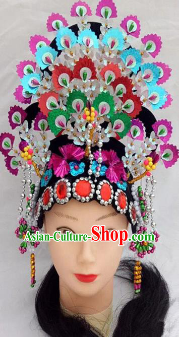 Chinese Traditional Folk Dance Hair Accessories Ancient Peking Opera Diva Headwear for Women