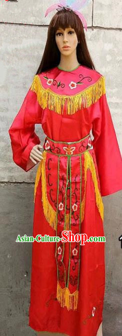 Chinese Traditional Folk Dance Red Costumes Ancient Peking Opera Diva Clothing for Women