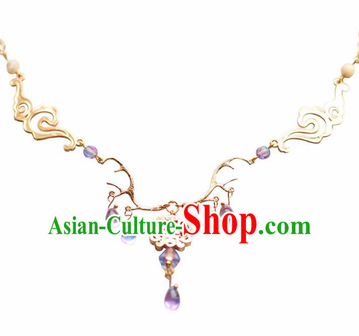 Traditional Chinese Necklace Ancient Handmade Palace Lady Necklet Accessories for Women