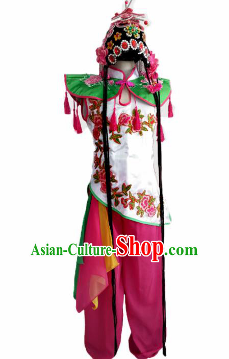 Chinese Ethnic Costumes Traditional Beijing Opera Folk Dance Clothing for Kids